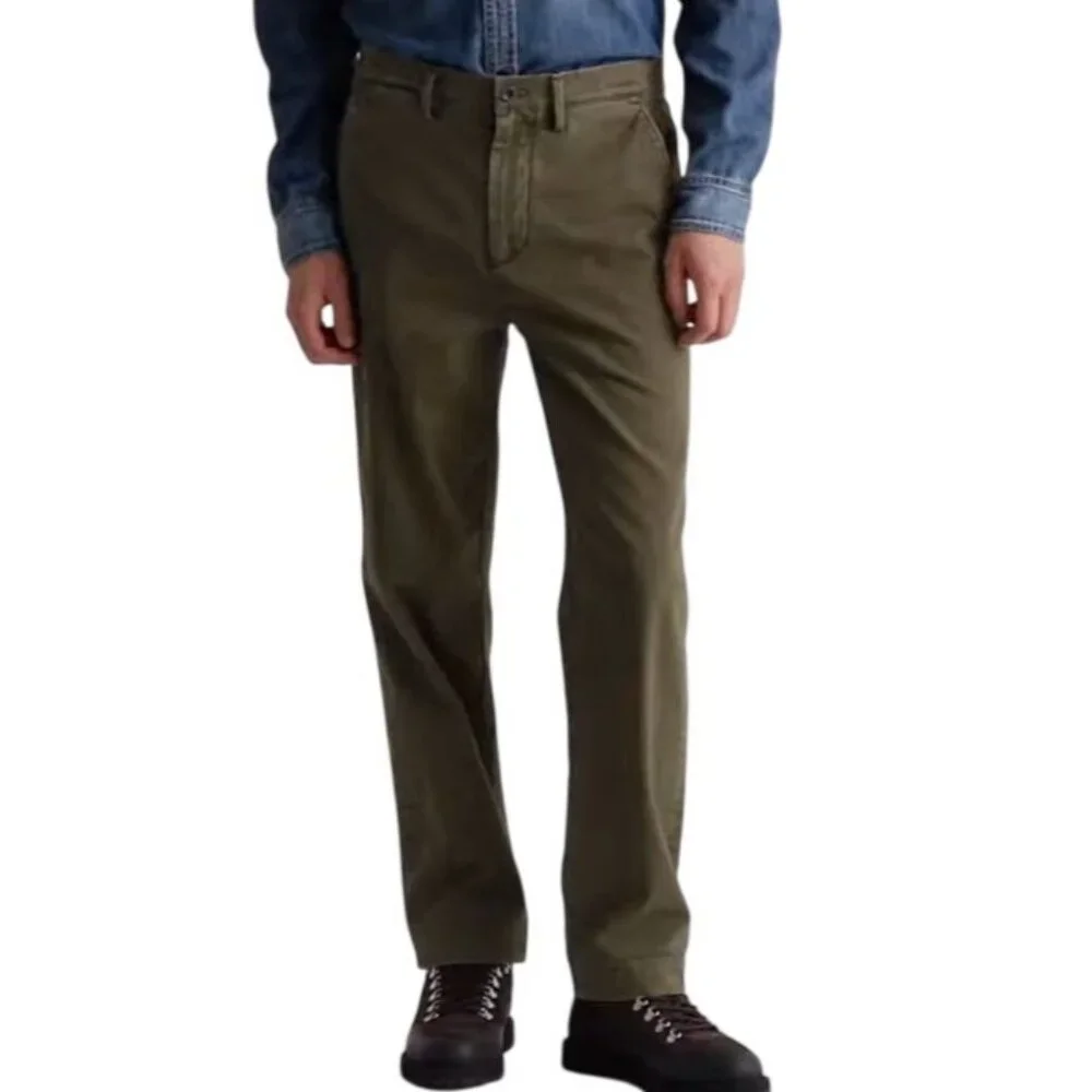 AG Archie Straight Pant 32x32 Green Relaxed Office Workwear Minimalist Trouser